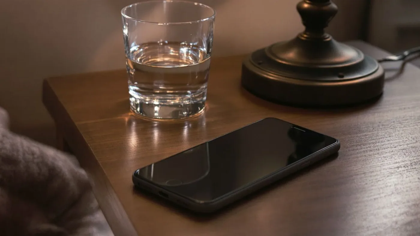 Hand near a phone on a nightstand suggesting when to seek additional support for feeling empty