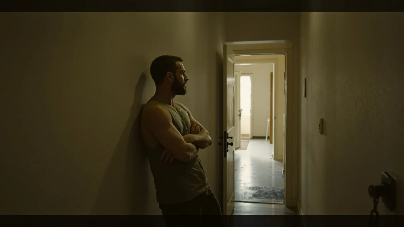 Man standing in a narrow hallway illustrating why you can know better and still feel trapped
