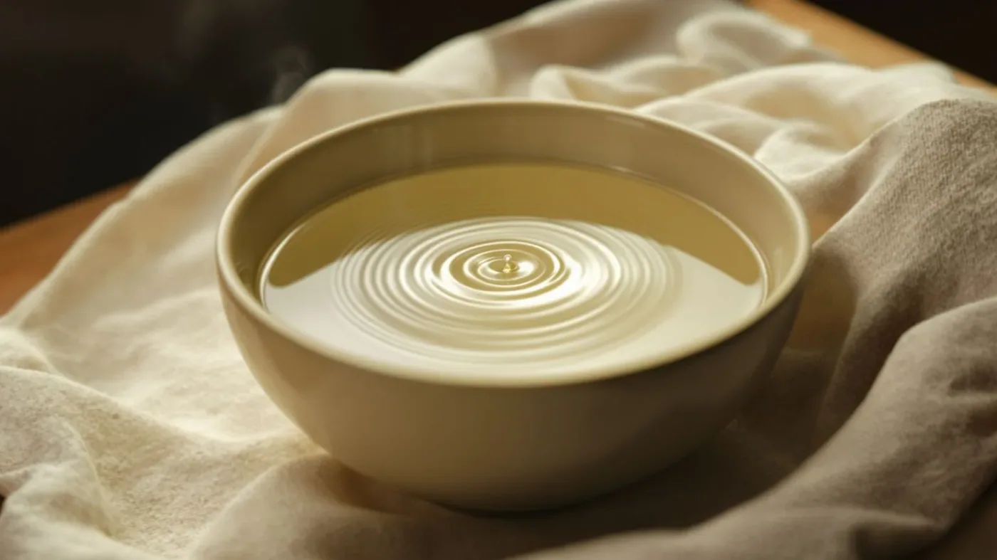 Ripple settling in ceramic water bowl representing what helps memory clear without forcing
